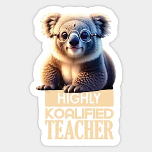 Just a Highly Koalified Teacher Koala 5 Sticker